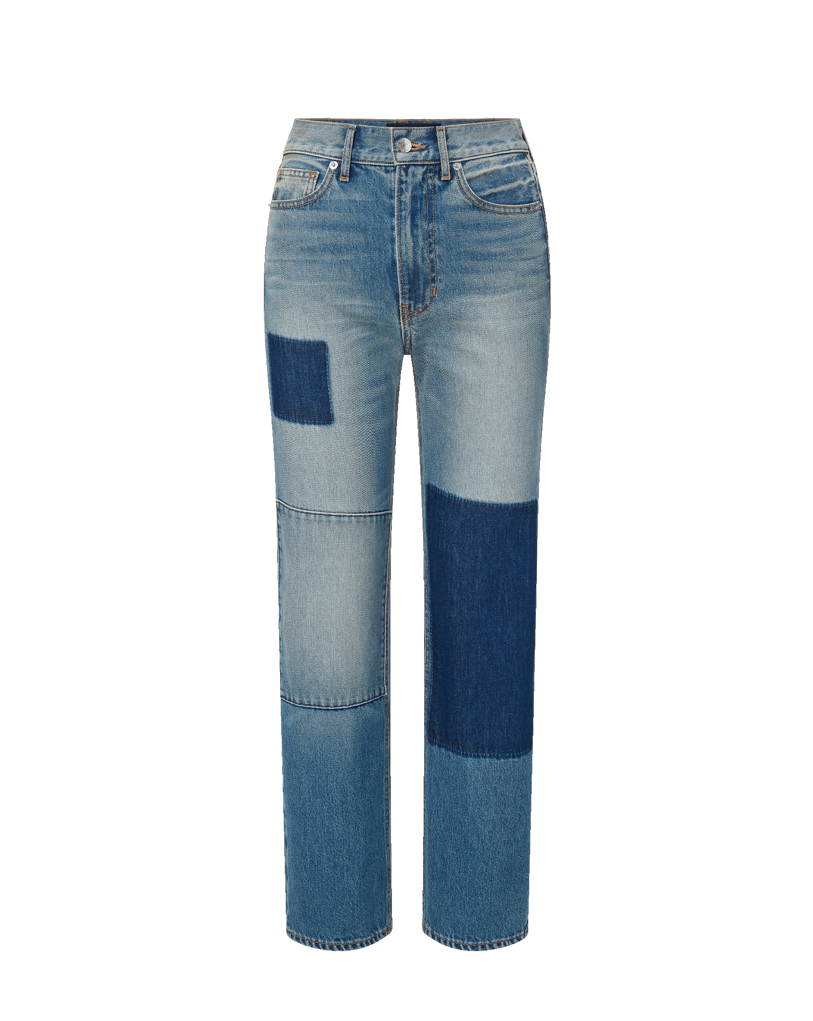 Dylan Patchwork Straight-Leg Jean