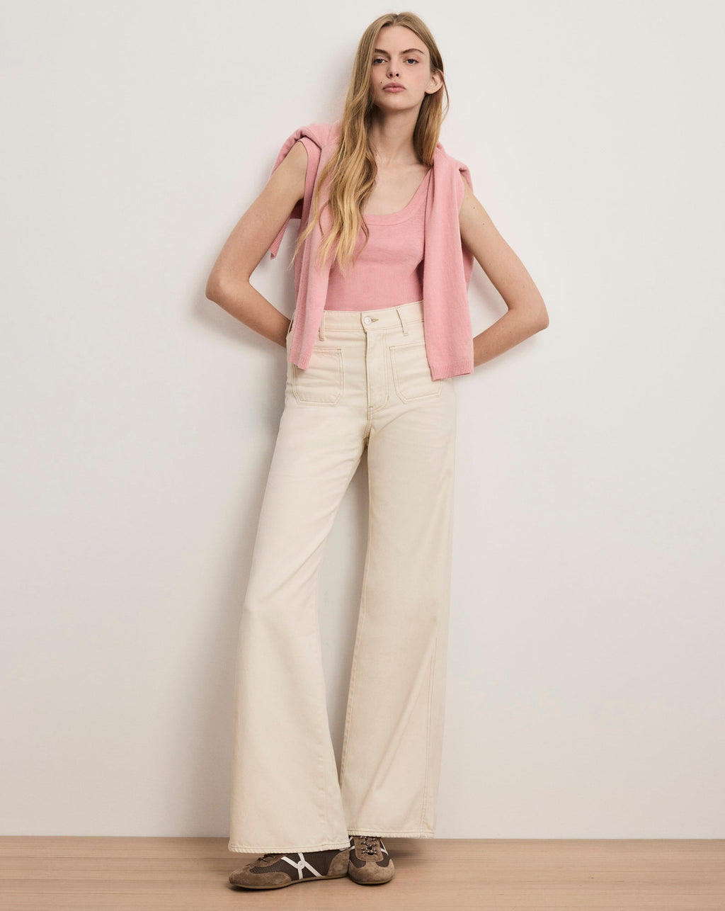 Kasey Patch-Pocket Wide-Leg Jean