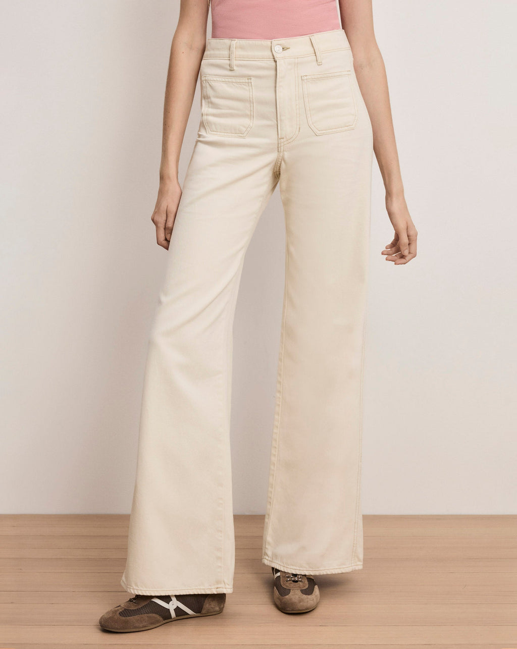 Kasey Patch-Pocket Wide-Leg Jean