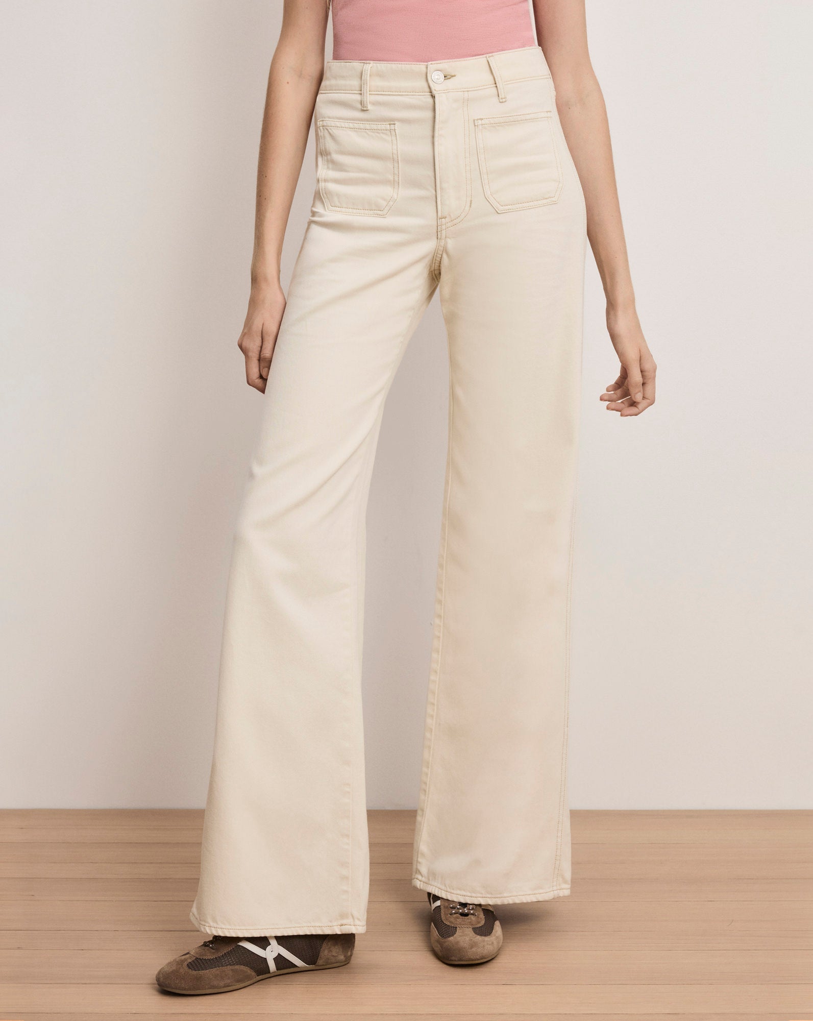 Kasey Patch-Pocket Wide-Leg Jean