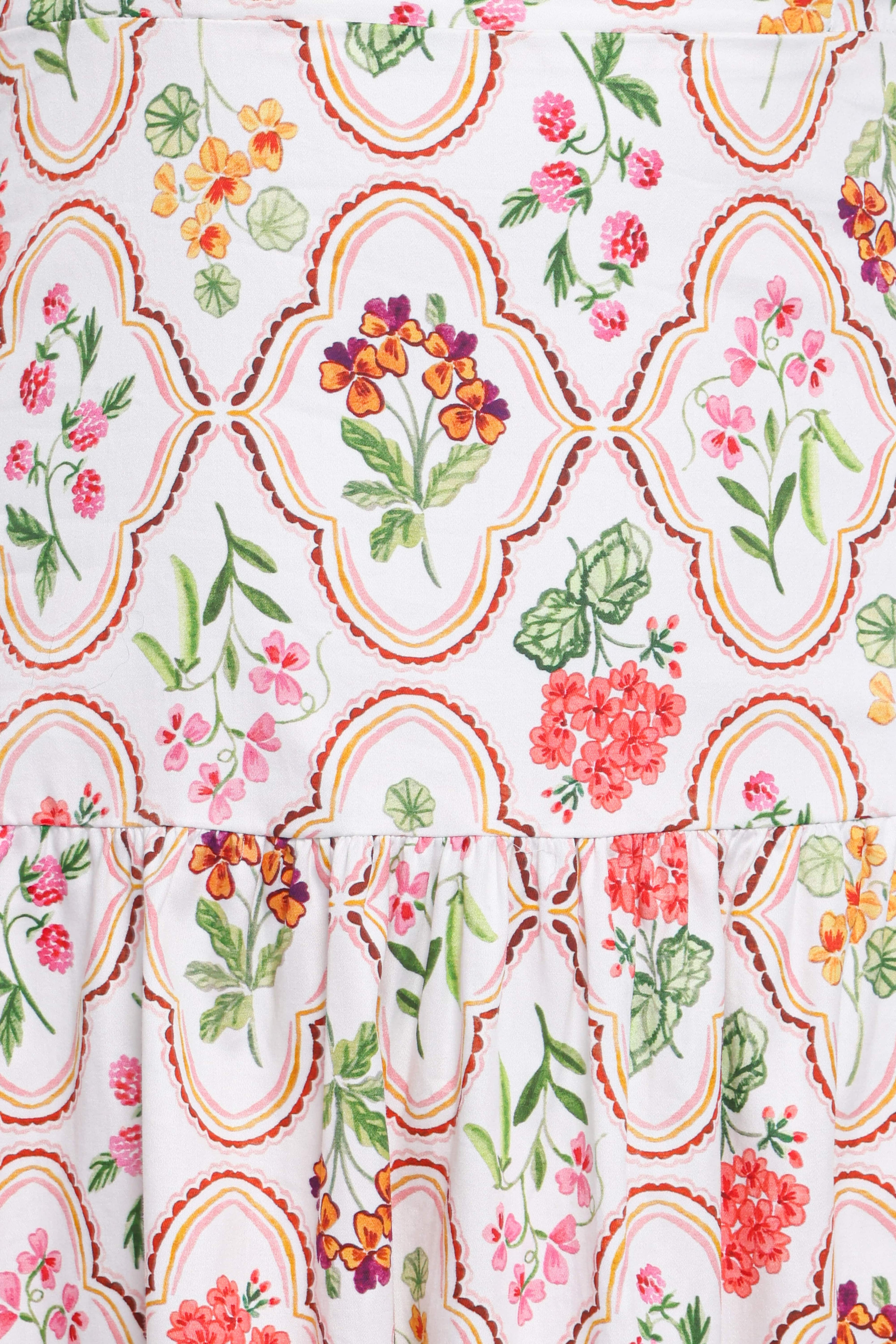 Botanique Midi Dress - Coral Wildflower