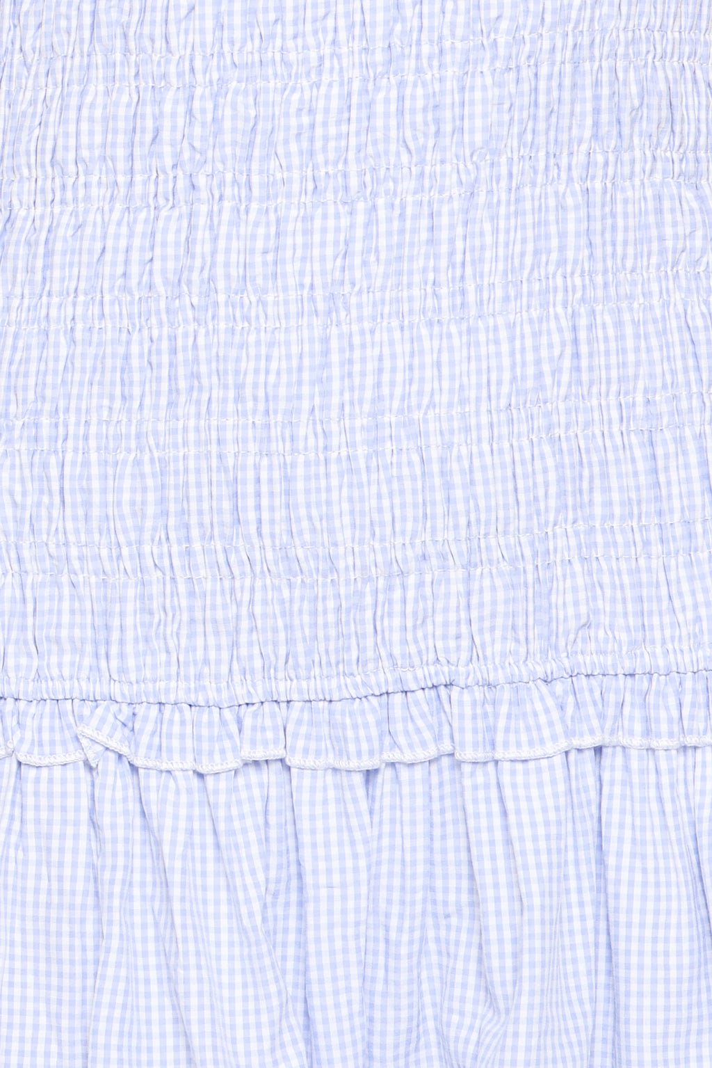 Kaelyn Gather Mini Dress - Blue Gingham
