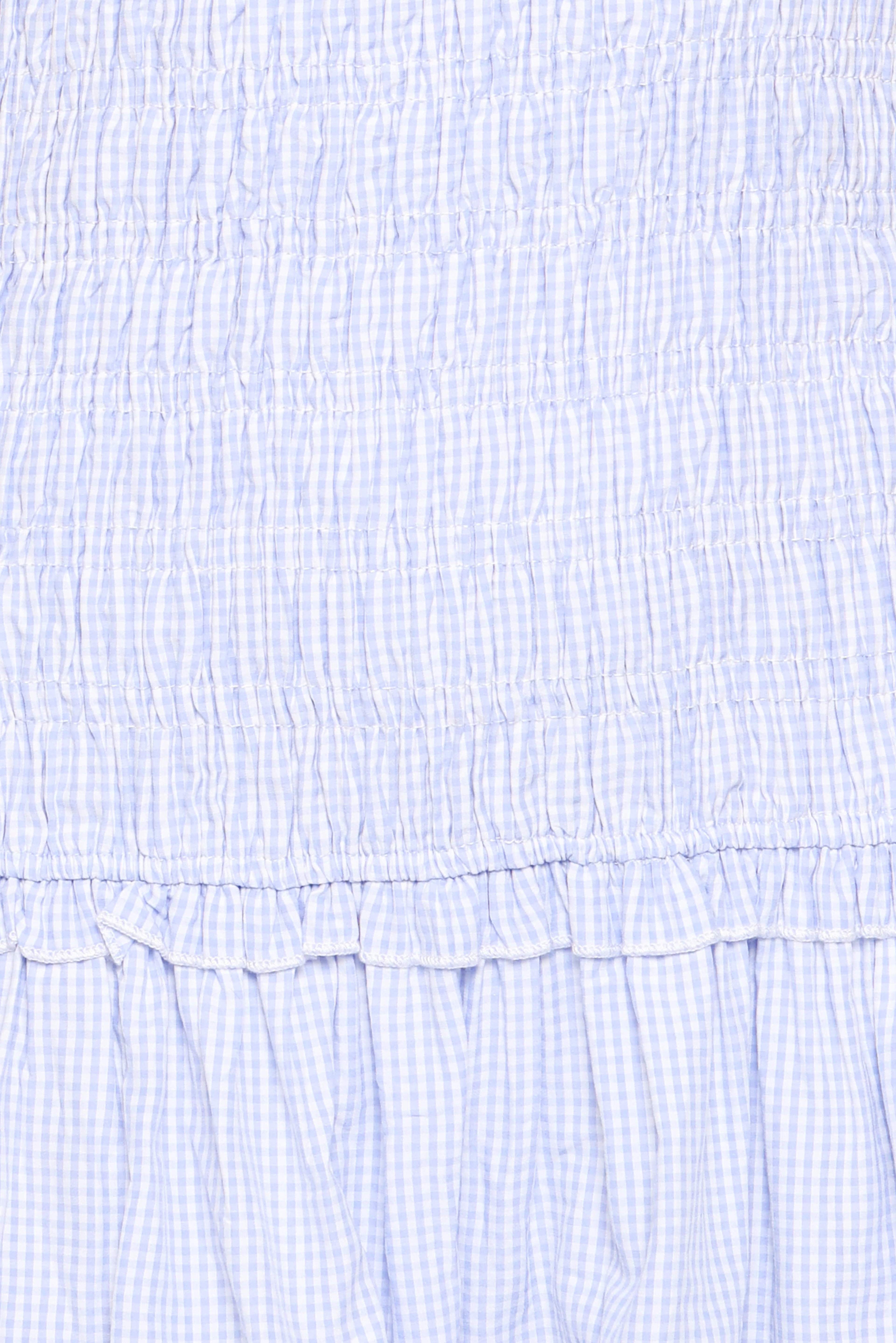 Kaelyn Gather Mini Dress - Blue Gingham